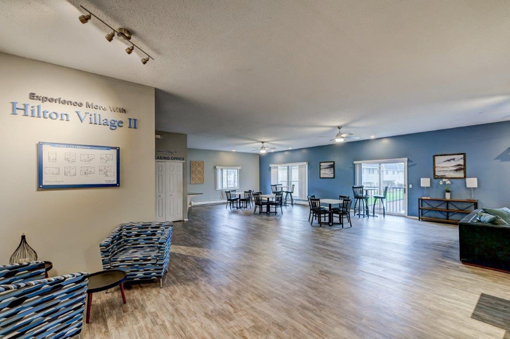 the living room and dining room