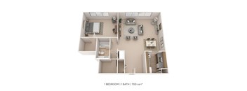 One Bedroom- 700 sqft