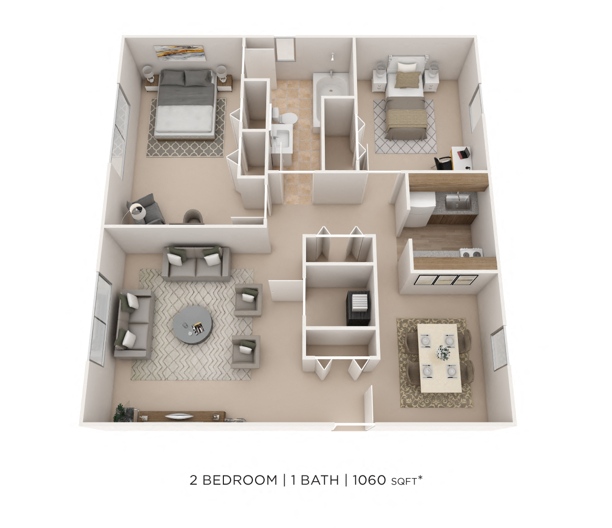 Two Bedroom- 1060 sqft