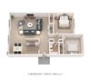 2 Bedroom, 1 Bath 900 sq. ft.