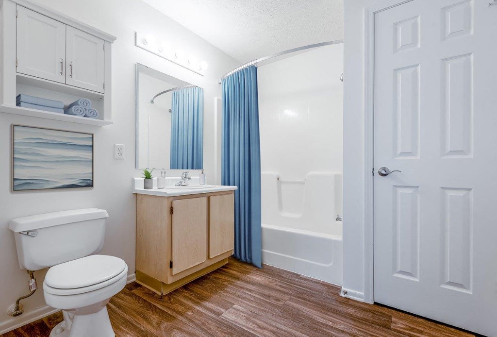 a bathroom with a toilet sink and a shower