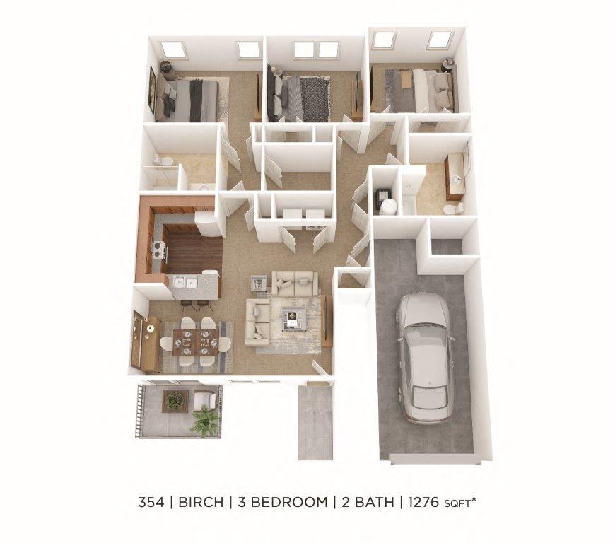 Three Bedroom 2 Bath