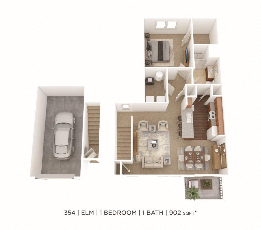 One Bedroom-902 sqft