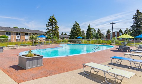 the swimming pool at our apartments