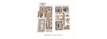 Three Bedroom 2.5 Bath Townhome