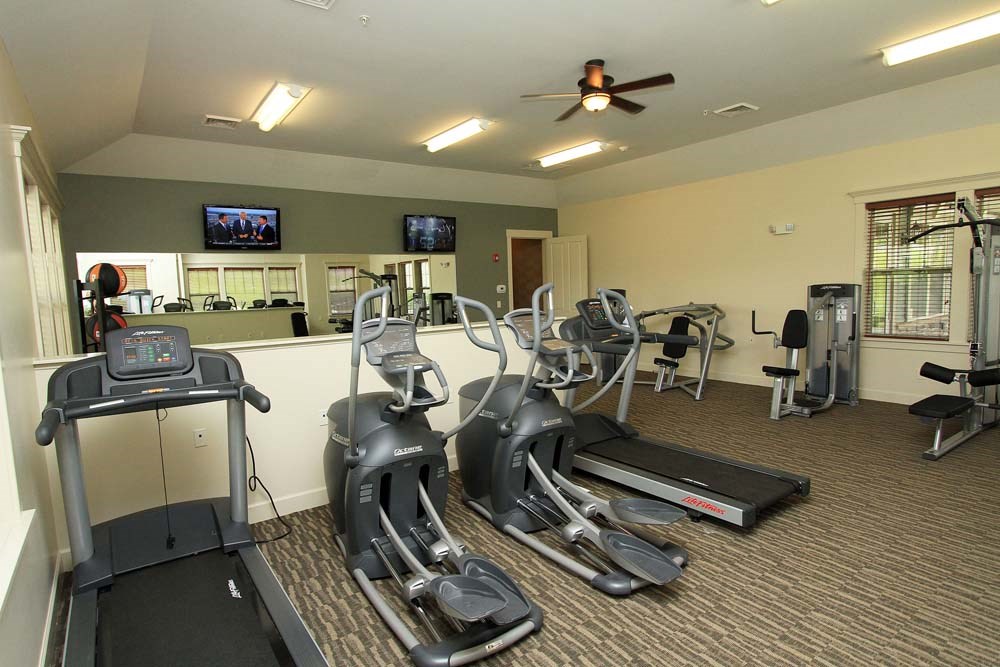 the gym in our apartments is equipped with a variety of exercise equipment