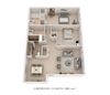 2 Bedroom, 1 Bath 960 sq. ft.