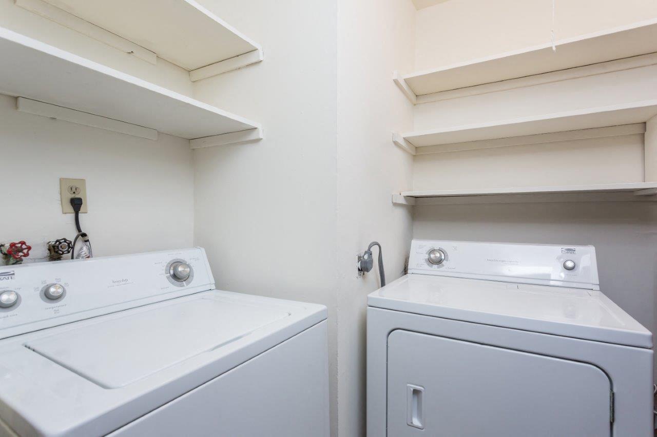 Laundry closet with full size washer and dryer