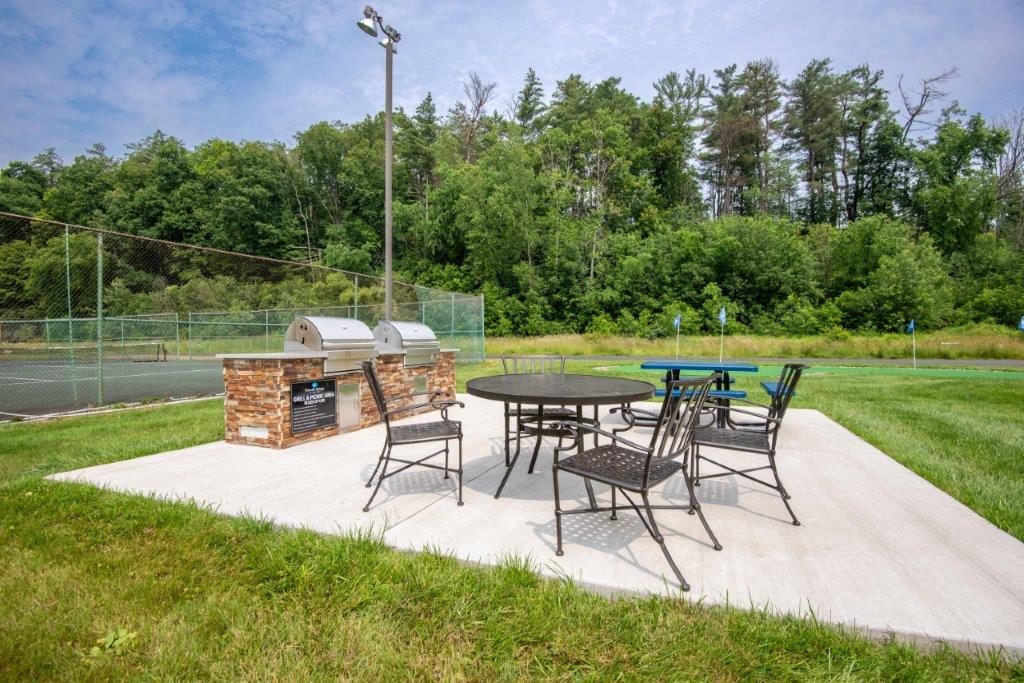 grilling stations with picnic tables