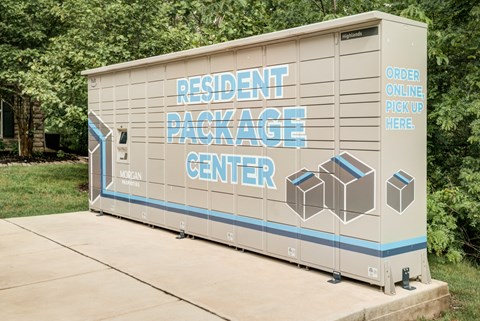 a small building with a sign on the side of it