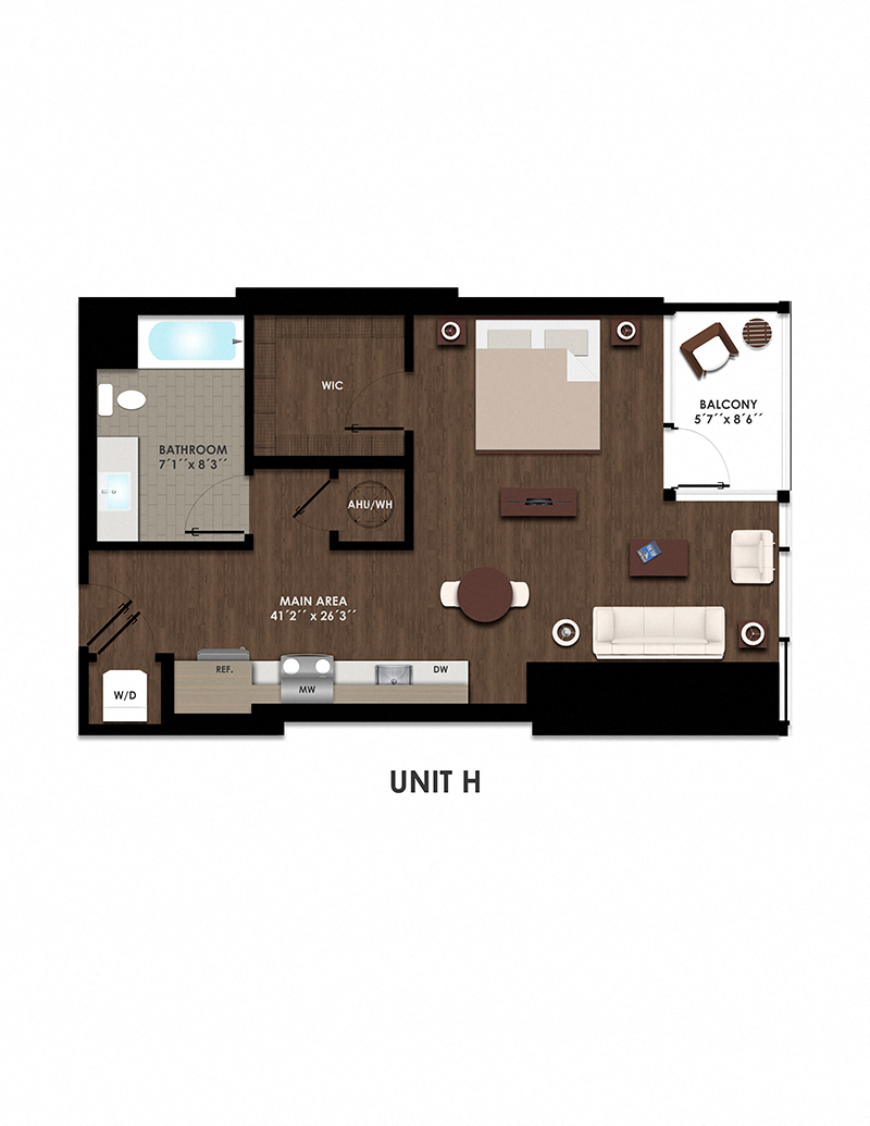 Floor-Plan-ST-H at K1 Apartments, San Diego, CA, 92101