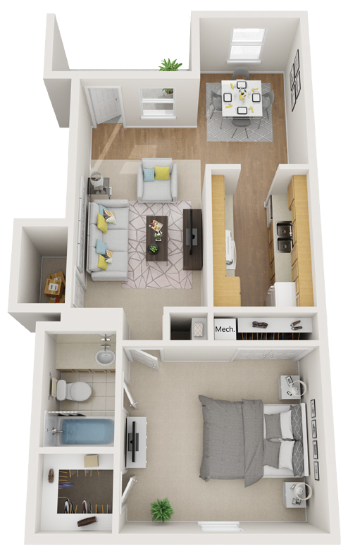 Deer Wood Apartments Lufkin, Texas Willow Floor Plan