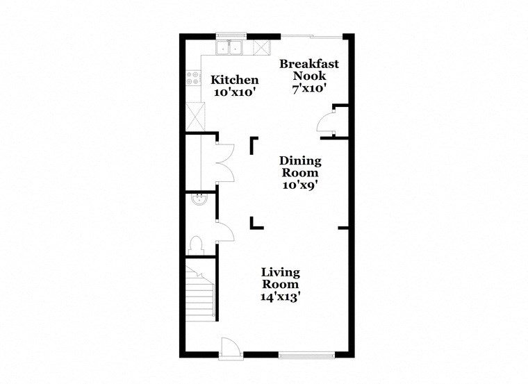 a floor plan of a house with a bedroom and a living room and a dining