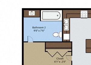 Aspen 2 Bedroom 2 Bath Floor Plan Aspen 2 Bedroom 2 Bath Floor Plan at Pinyon Pointe, Loveland, Colorado