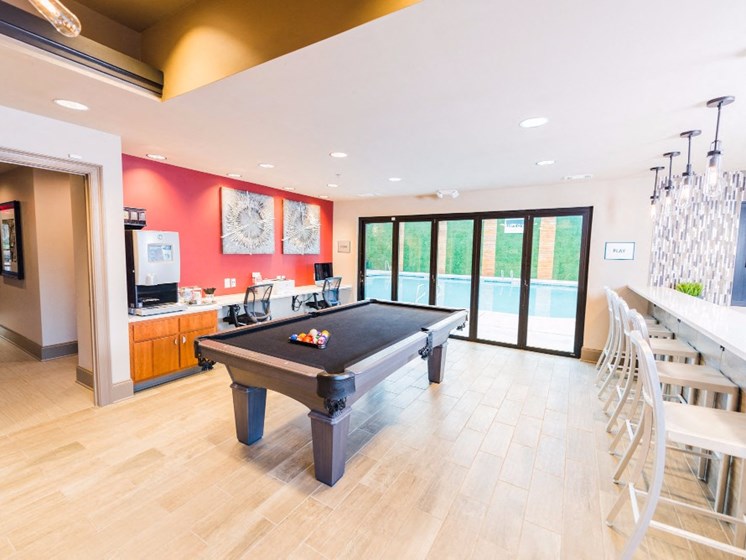Resident Clubhouse Pool Table at Uptown Buckhead, Atlanta, Georgia