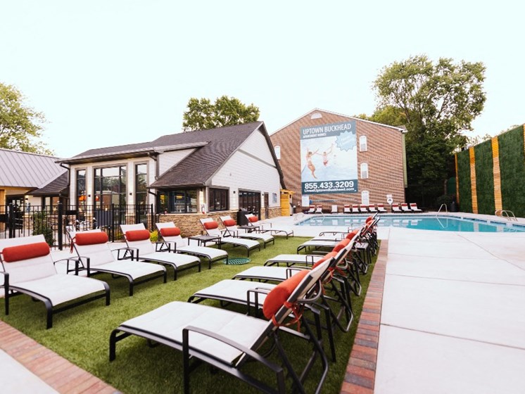 Outdoor Lounge Area by Pool at Uptown Buckhead, Atlanta, GA
