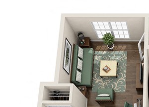 Hampton Floor plan - 2 Bedroom 1 Bath - Green Trails Apartment Homes Lisle, IL Hampton Floor plan - 2 Bedroom 1 Bath - Green Trails Apartment Homes Lisle, IL