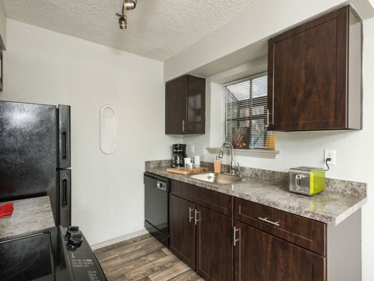 Upgraded Kitchen with Custom Walnut Cabinets Picture