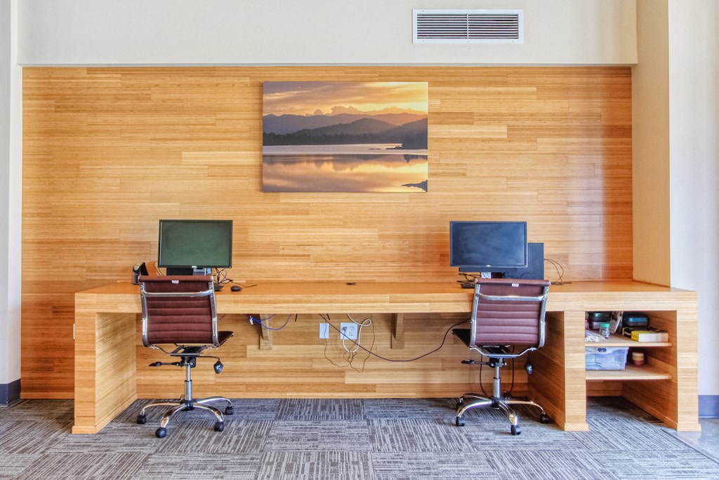 computer center with chairs and PCs