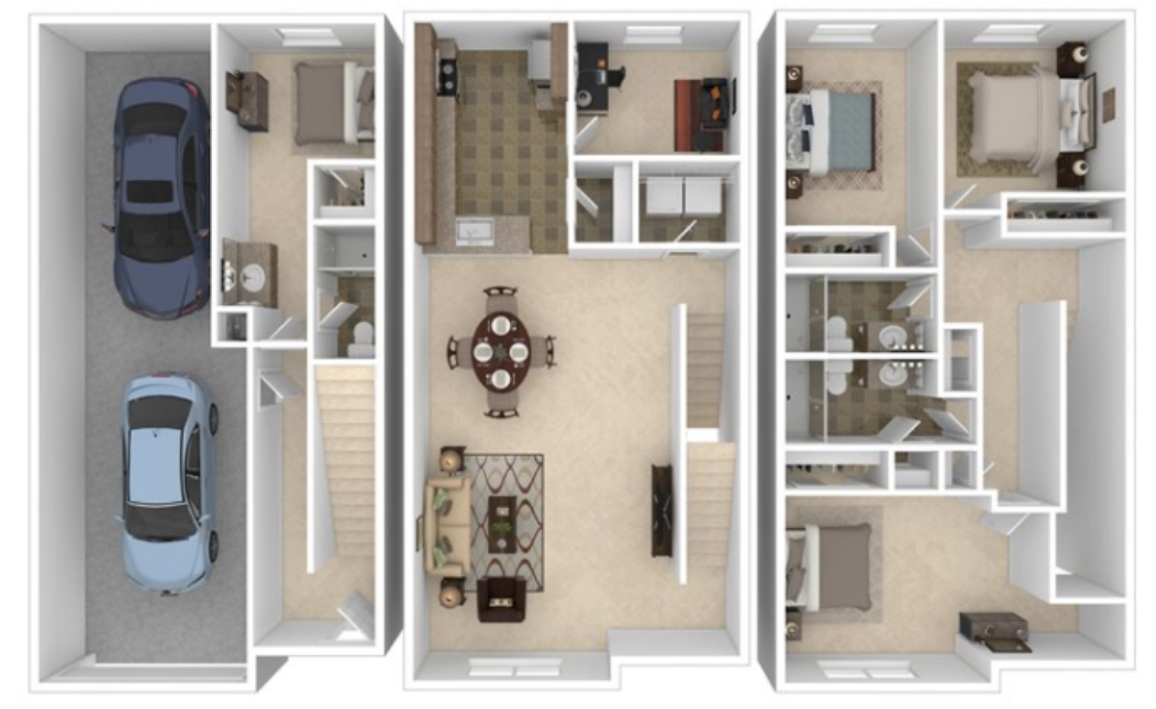 Southside  Townhome| Four Bedroom 2,552 square feet