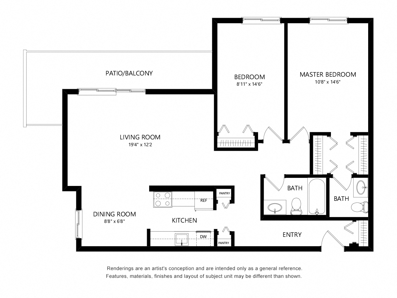Two Bedroom Floor Plan