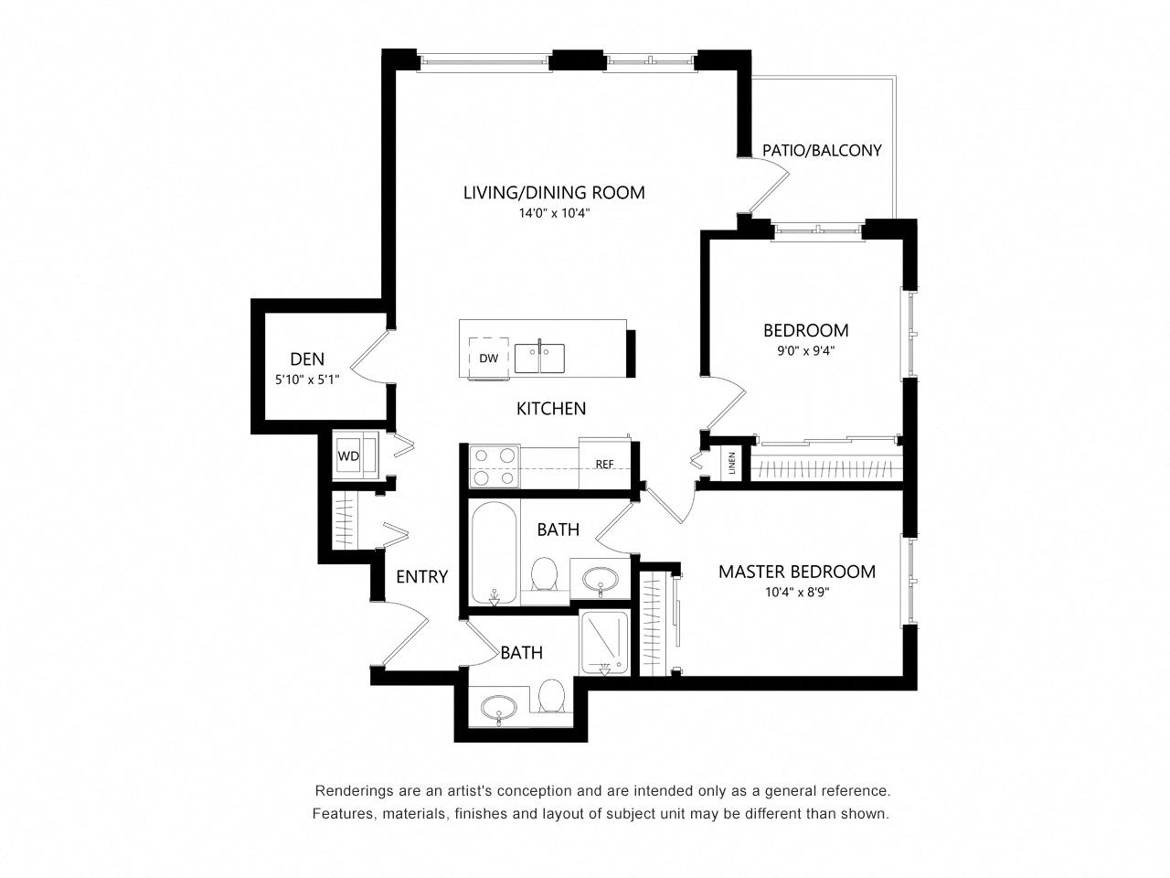 2 Bed 2 Bath