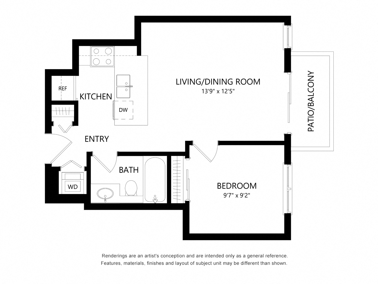 1 Bed 1 Bath