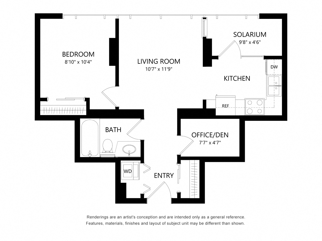 One Bedroom Floor Plan