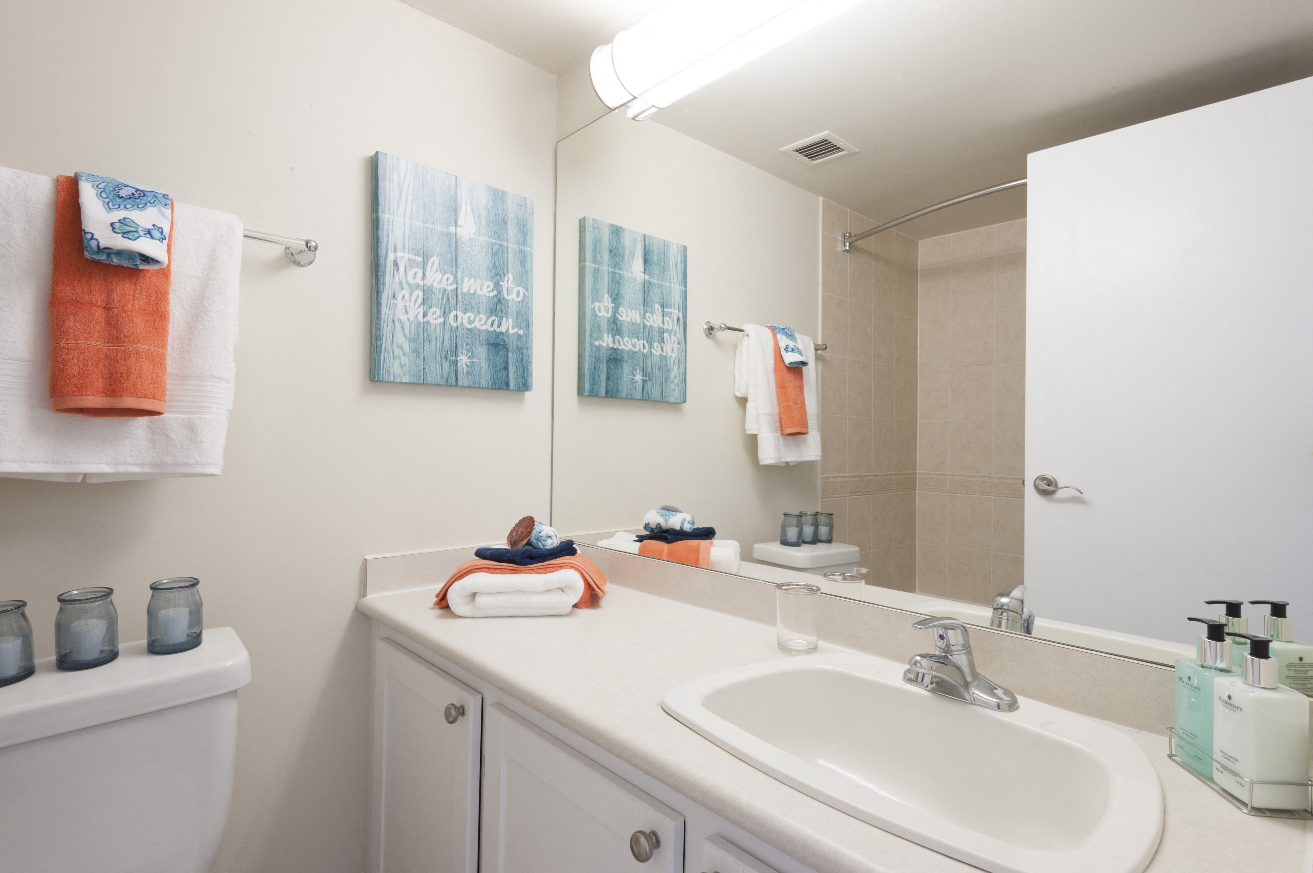 Bathroom with sink and cupboards