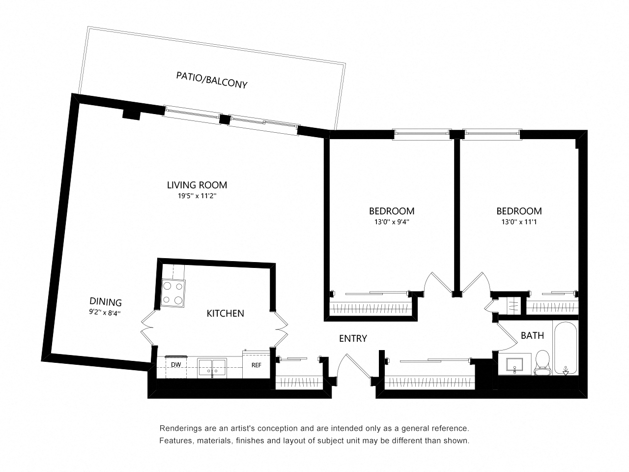 Two Bedroom Floor Plan