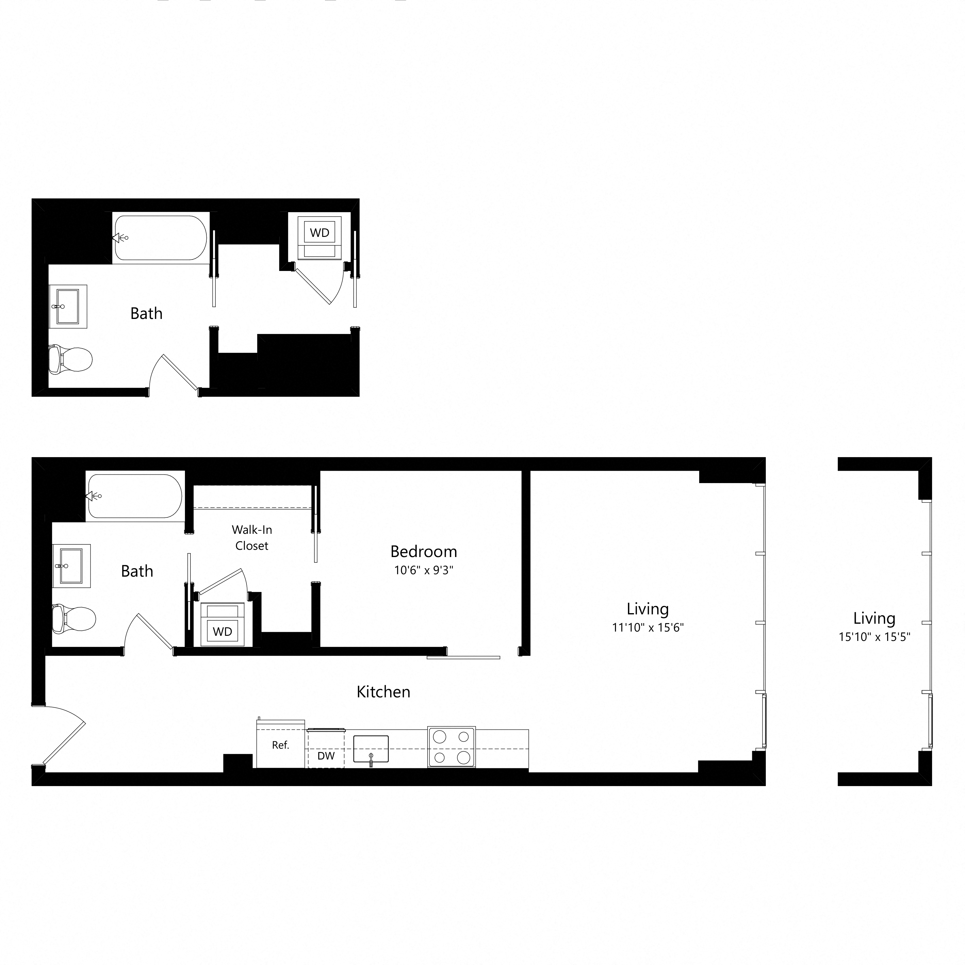 1 Bedroom - 1 Bath | Aj7