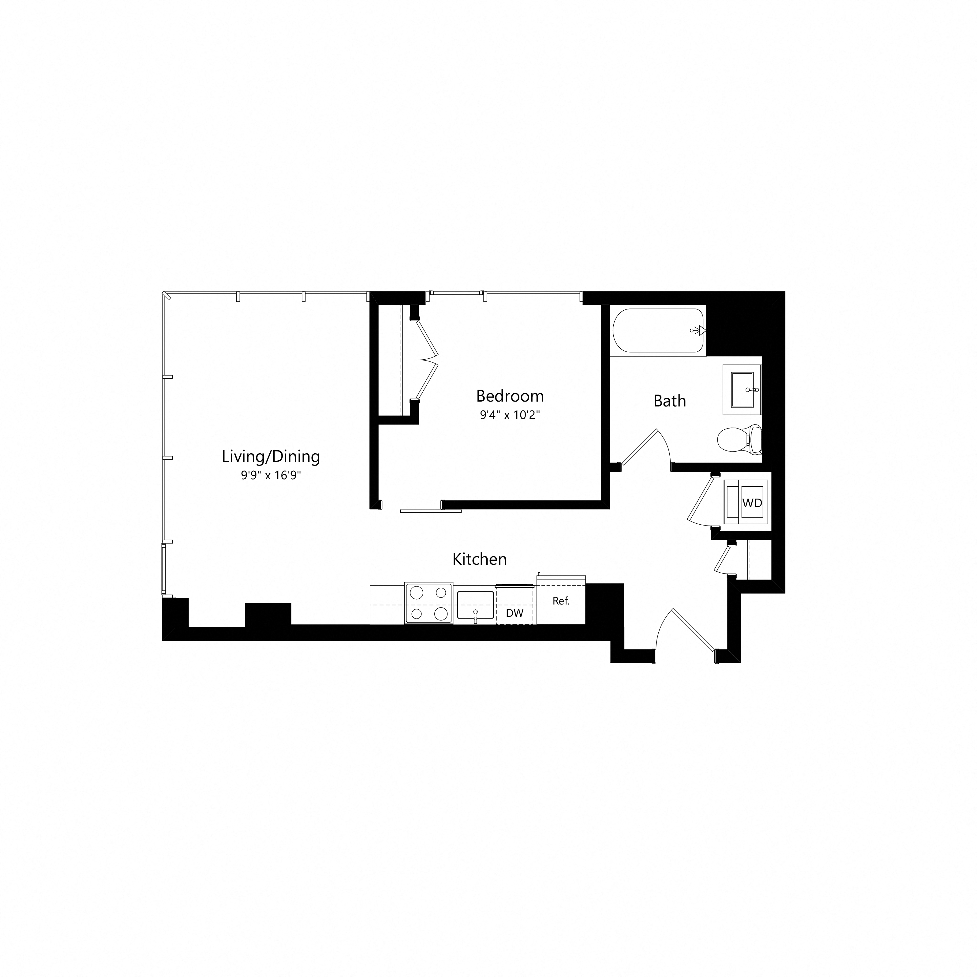 1 Bedroom - 1 Bath | Aj2