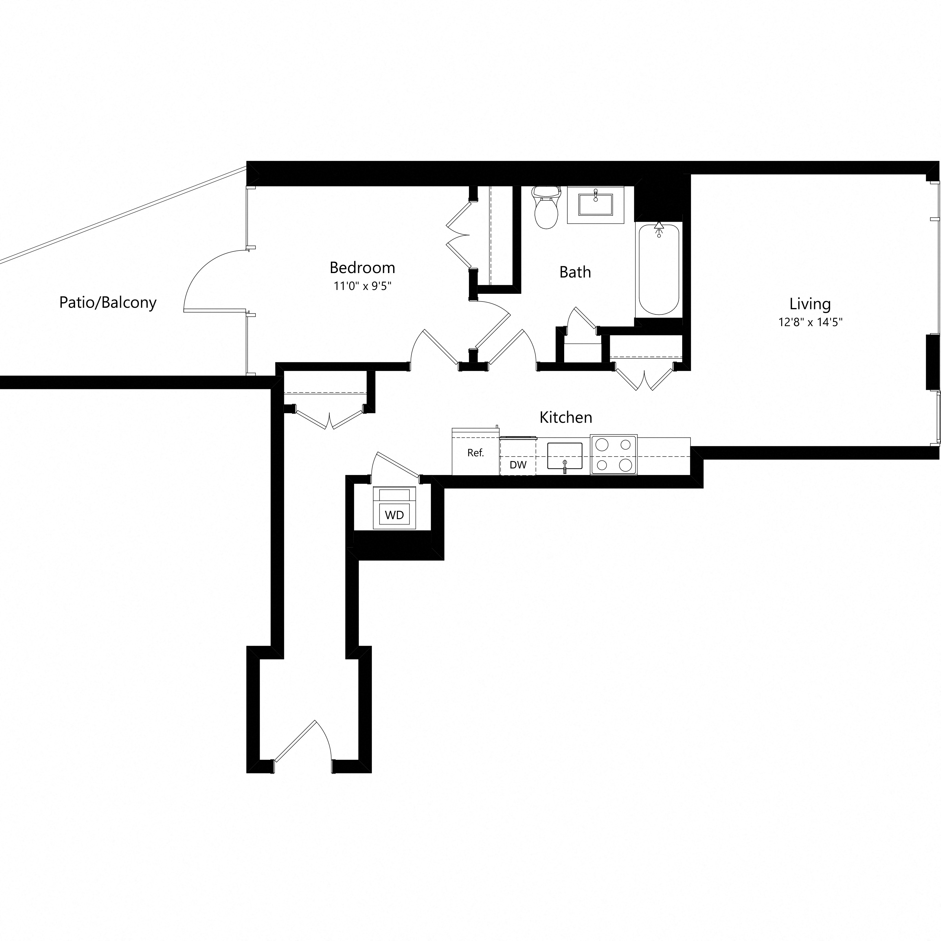 1 Bedroom - 1 Bath | A04