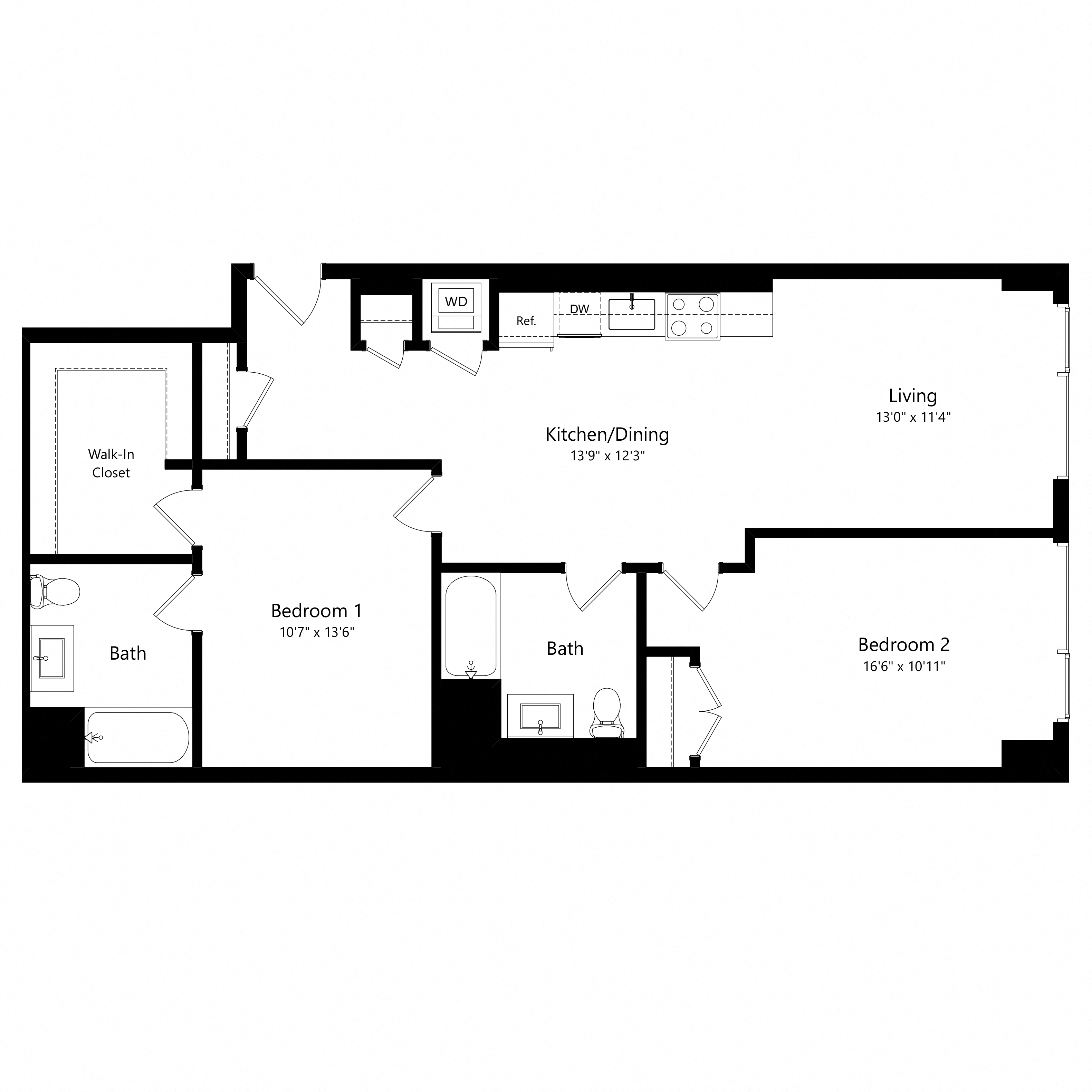 2 Bedroom - 2 Bath | B01a