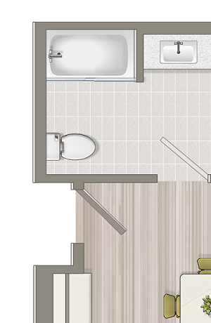 Two Bedroom Two Bath Floor Plan Two Bedroom Two Bath Floor Plan at Concourse, Los Angeles, 90045