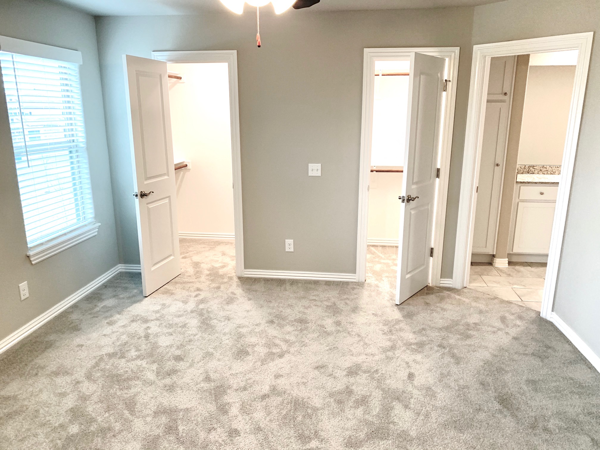 B1 (1-car) Master Bed looking into closet and bathroom