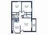 2 Bed 1 Bath Floor Plan 2 Bed 1 Bath Floor Plan at Summit Terrace, South Portland, ME, 04106