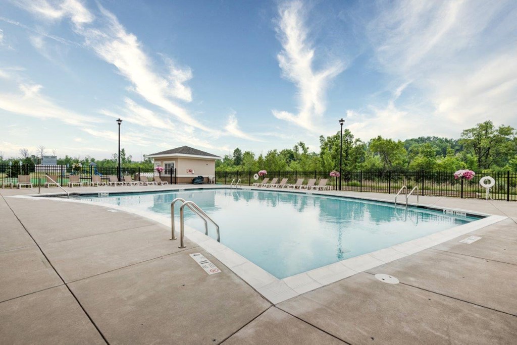 the swimming pool at the apartments for rent