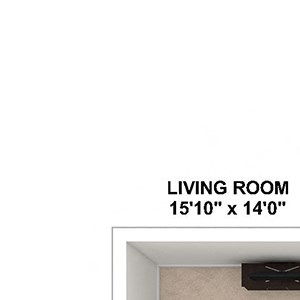 2 Bedroom, 1 Bath 830 sq. ft.