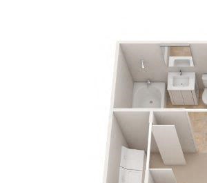 1 Bedroom, 1 Bath 702 sq. ft.