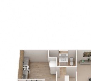 2 Bedroom, 1.5 Bath 1,376 sq. ft.