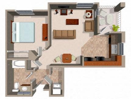 One Bedroom Floor Plans For Rent at Rockwood at the Casacdes in Slymar CA