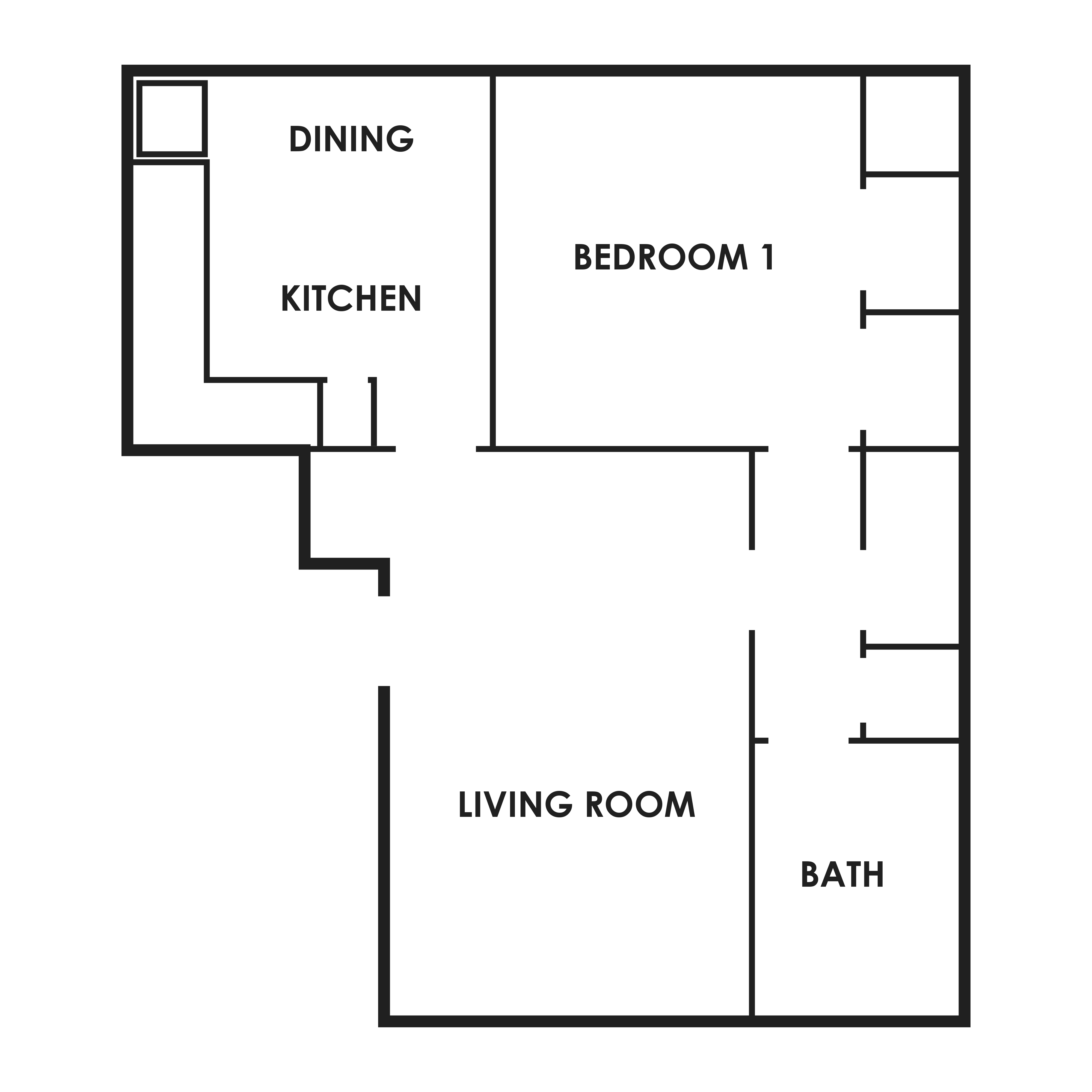 1 Bedroom, 1 Bathroom