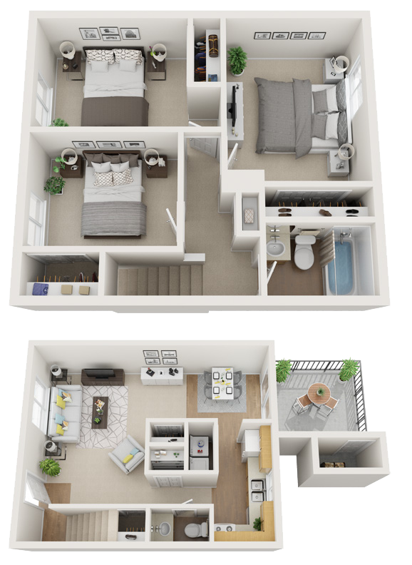 Woodbrook Apartments Town Home Floor Plan