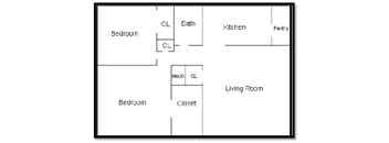 2 Bedrooms, 1 Bathroom with W/D Hookups