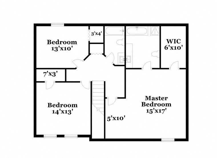 a floor plan of a house with bedrooms and a master bedroom