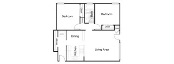 2 Bedrooms, 1 Bathroom