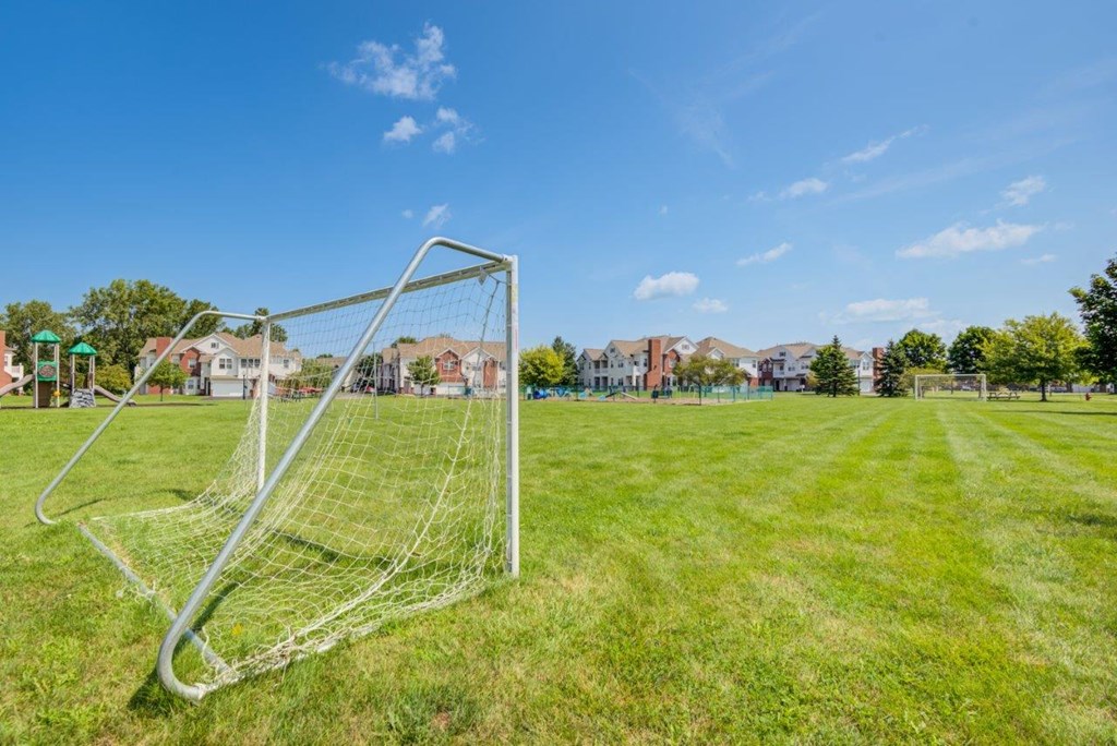 the preserve at ballantyne commons community soccer field with goal net