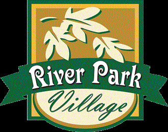 the logo or sign for the river park village logo