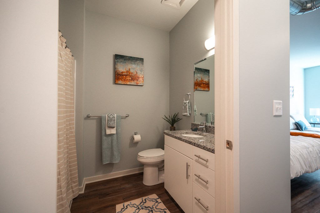 a bathroom with a toilet and a sink and a mirror
